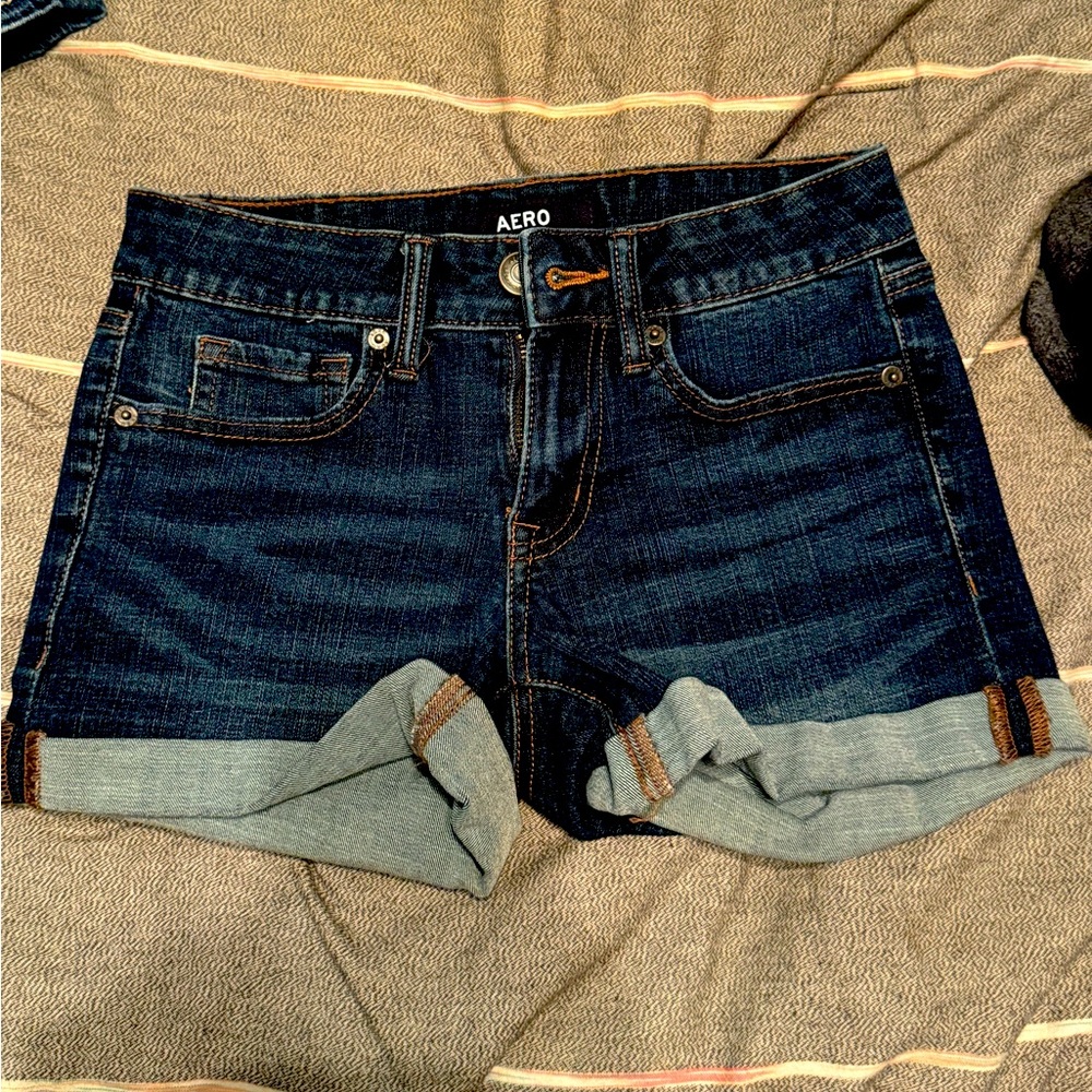 Aero Low Rise Midi Jean Shorts